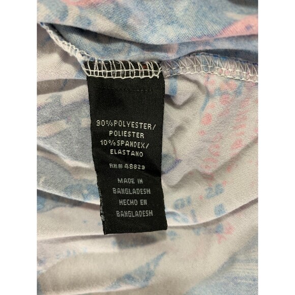 Rouge Collection Sundress 1X Flora Leaves Blue Purple Dress Rope Collar - Picture 6 of 12